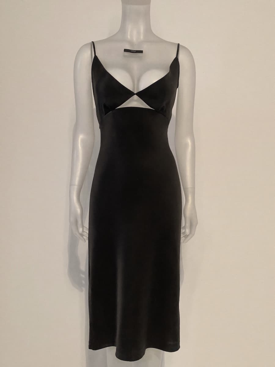 Noir Atelier Black Silk Slip Dress