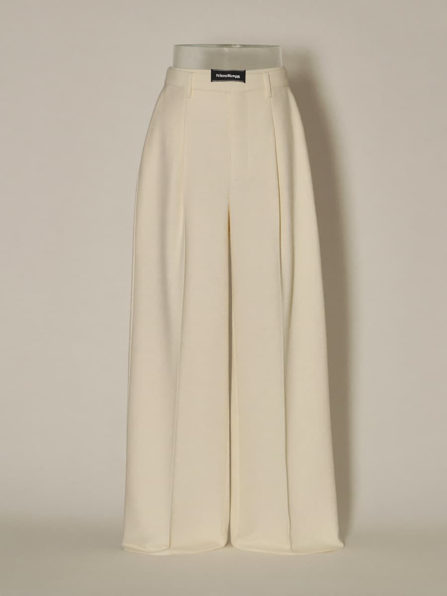 Toteme-style Ivory Wide Trouser